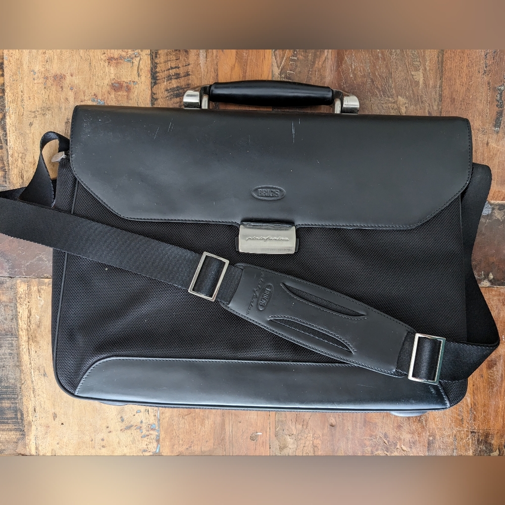 Bric's leather nylon travel briefcase